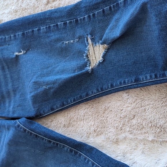 Levi Strauss Signature Distressed High Rise Boyfriend Blue Jeans Size 25 - Picture 6 of 7
